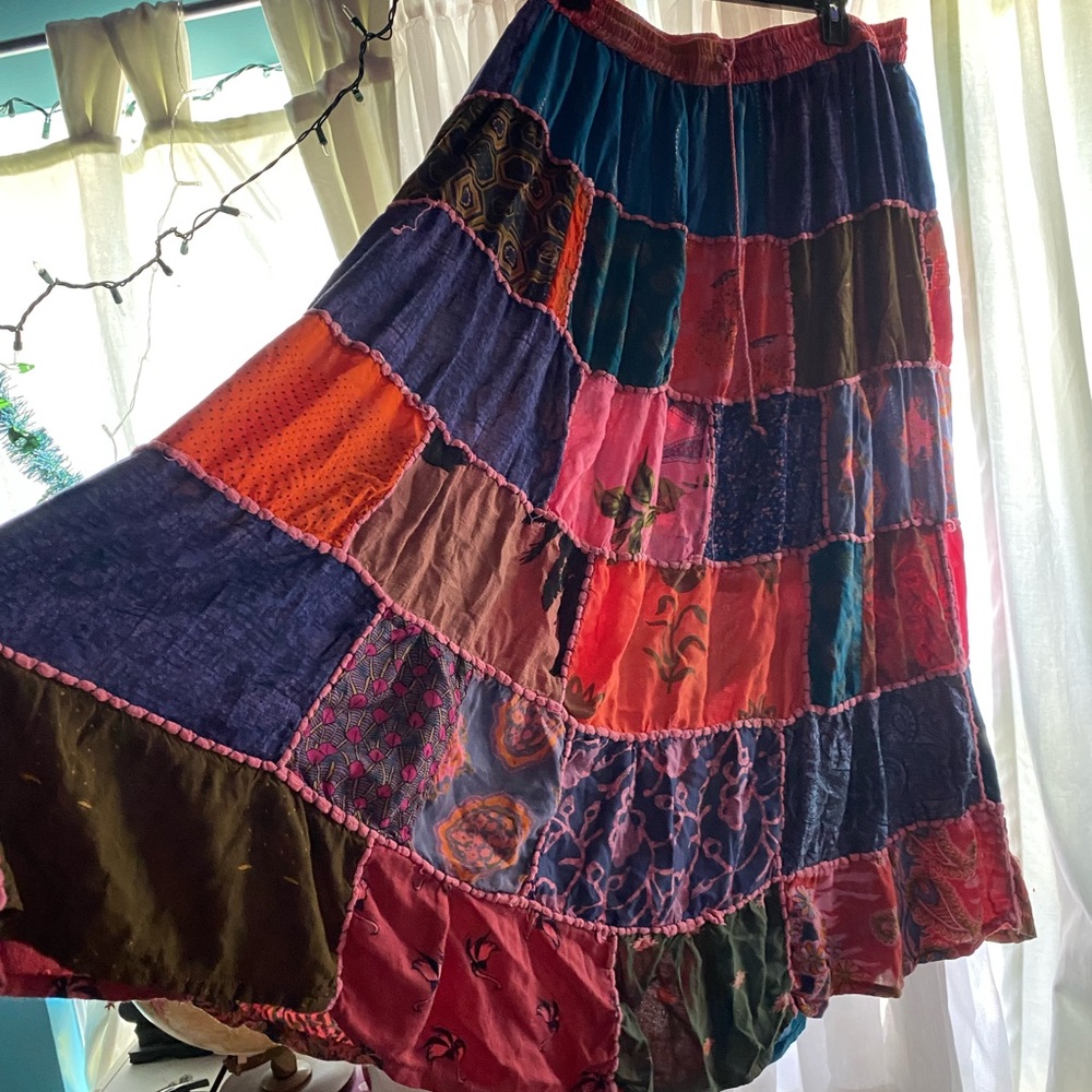 Patchwork bohemian hippie skirt